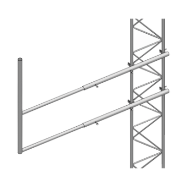 Brazo tipo "F" SYSCOM TOWERS SBL-45G, para tramos STZ-45G, galvanizado por inmersión caliente.